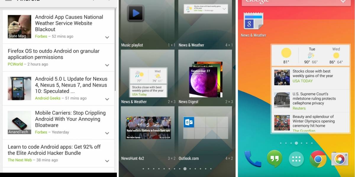 Google lanza rediseño de su aplicación "Noticias y clima"