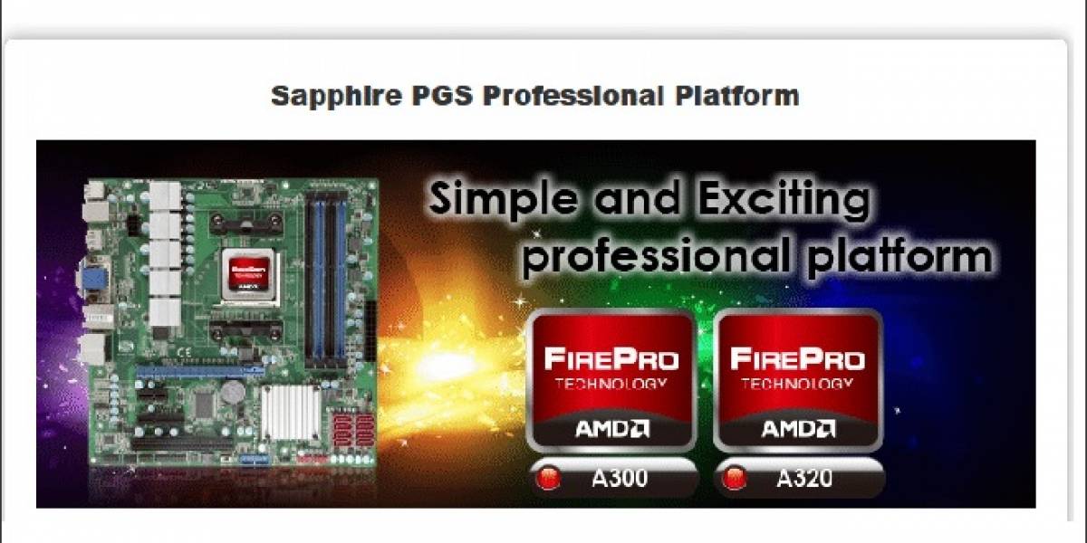 Sapphire PGS: Los APUs AMD FirePro A300 Series llegaron