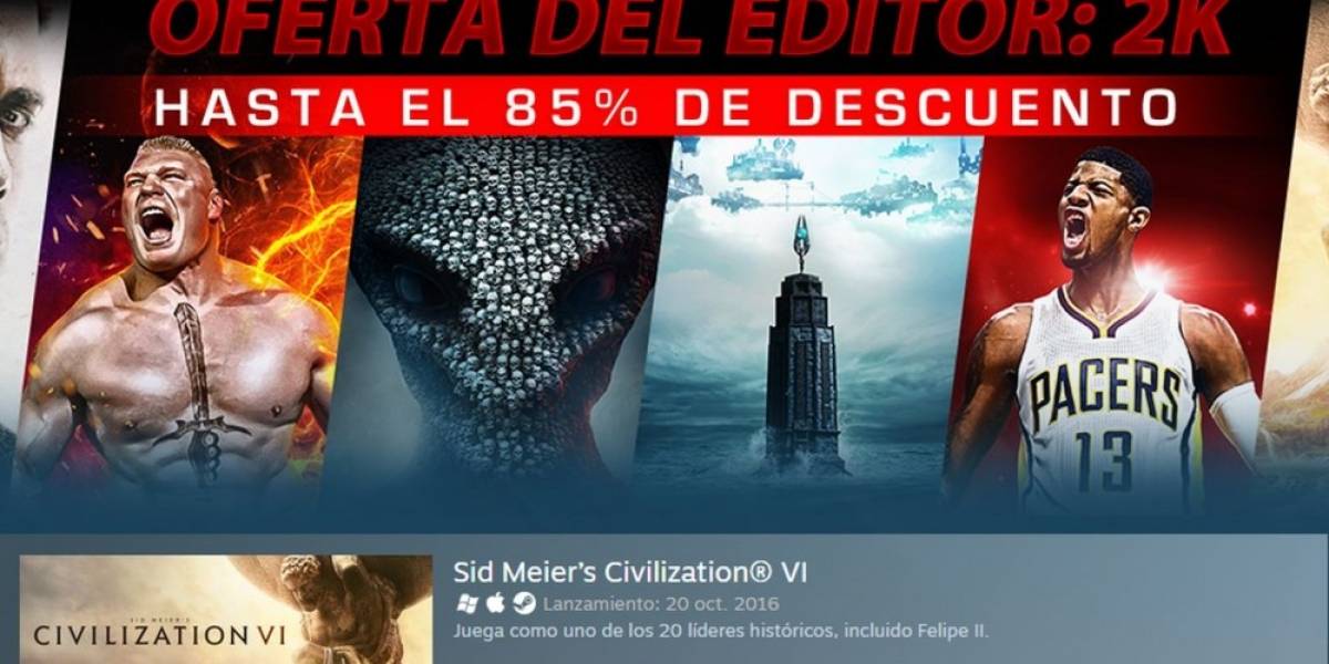 Steam tiene importantes descuentos en juegos de 2K
