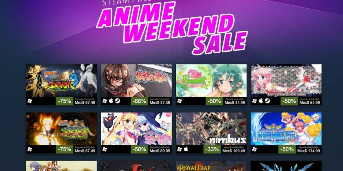 Steam está ofreciendo venta especial en juegos de Anime