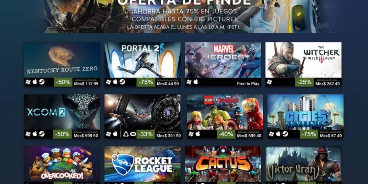 Steam tiene descuentos en The Witcher 3, Doom, XCOM 2 y más