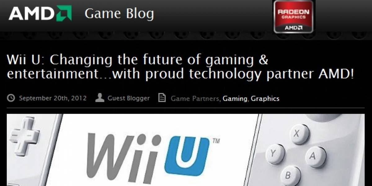 AMD Confirma que es el fabricante del GPU de la consola Nintendo Wii U