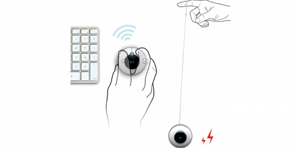 Concepto: El mouse inalámbrico tipo Yo-Yo que se recarga al jugar