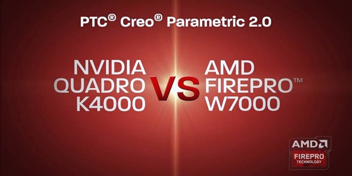 AMD FirePro serie W versus Nvidia Quadro serie K, con PTC Creo Parametric 2.0