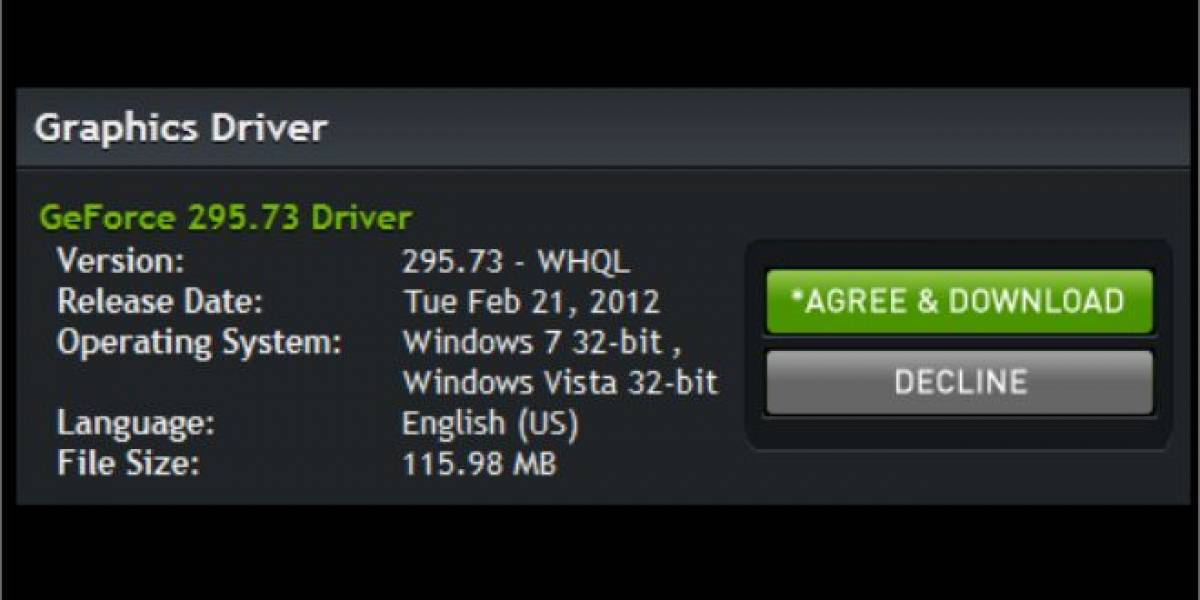 Controladores Geforce/ION 295.73 WHQL solucionan el bug TDR