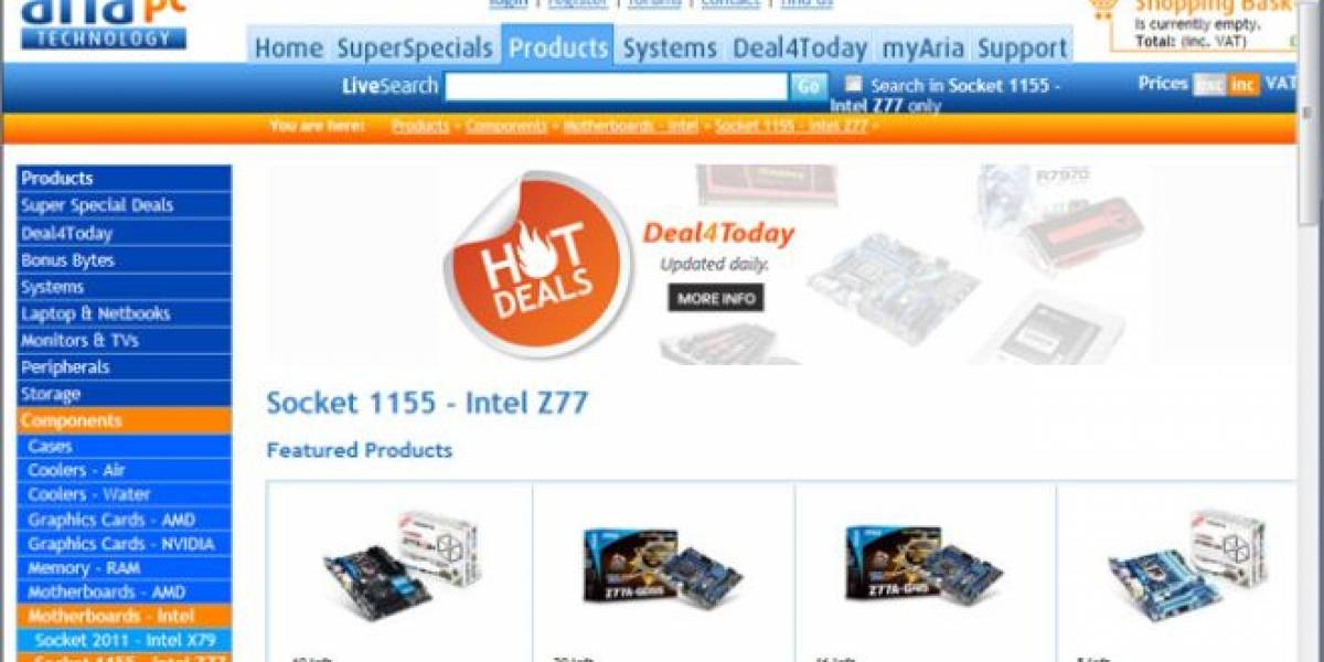 Tarjetas madre basadas en los chipsets Intel Z77 y H77 a la venta en europa