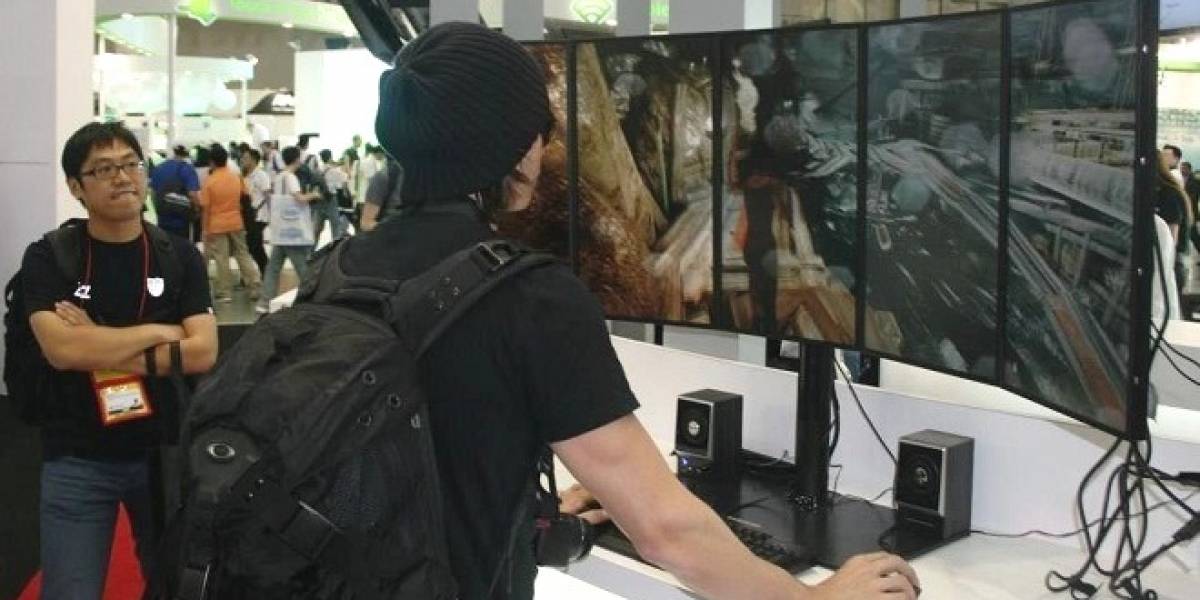 AMD hace demostración de una Radeon 7990 con cinco monitores ejecutando Tomb Raider #CTX2013