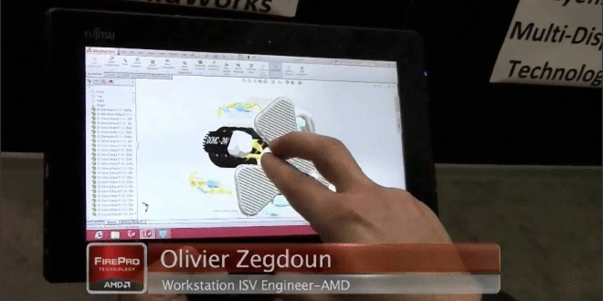 AMD muestra SolidWorks 2013 corriendo en un APU FirePro para tablets