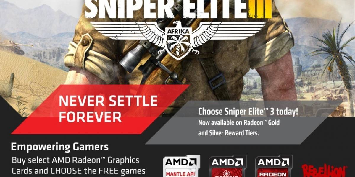AMD añade Sniper Elite III a su promoción Never Settle Forever
