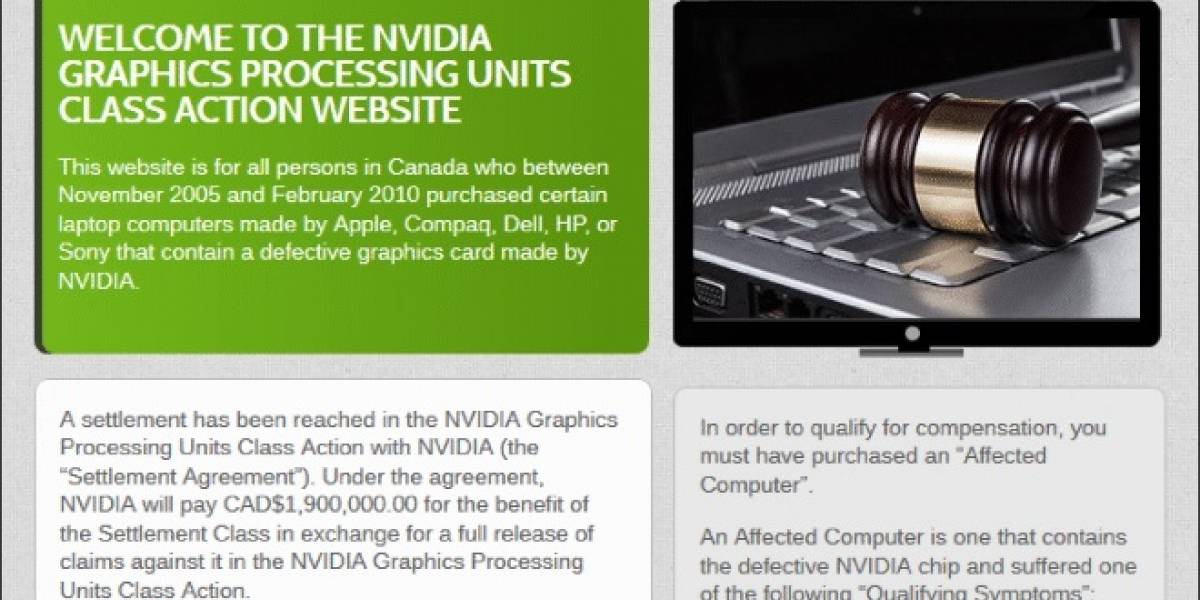 NVIDIA pierde juicio ante usuarios Canadienses