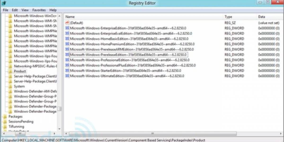 Registro de Windows 8 revela 8 ediciones