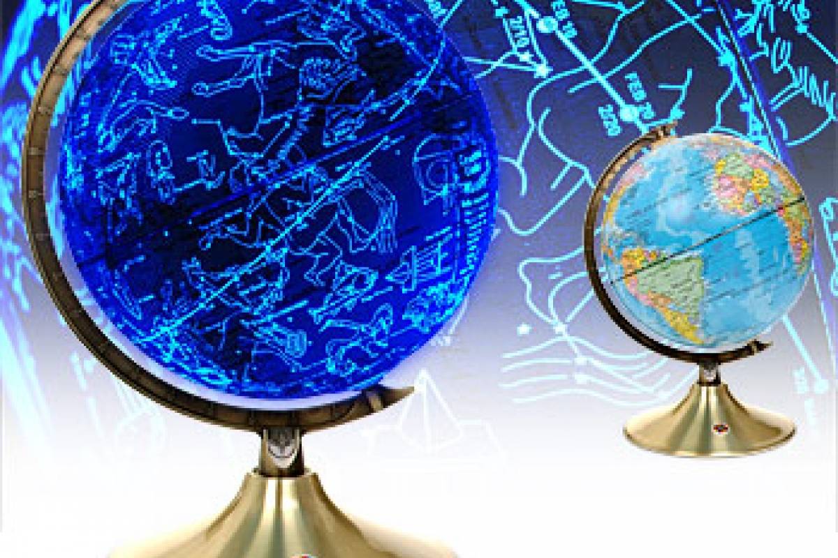 Glowing Globe: Globo terráqueo y mapa de constelaciones