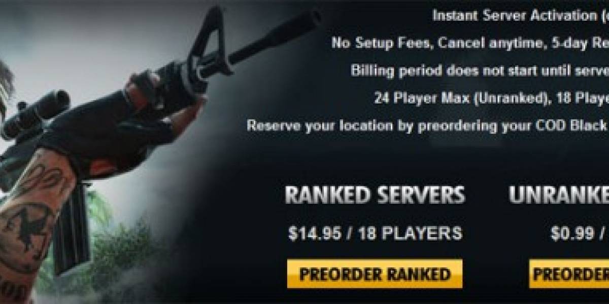Los servidores dedicados tendrán costo adicional en Call of Duty: Black Ops