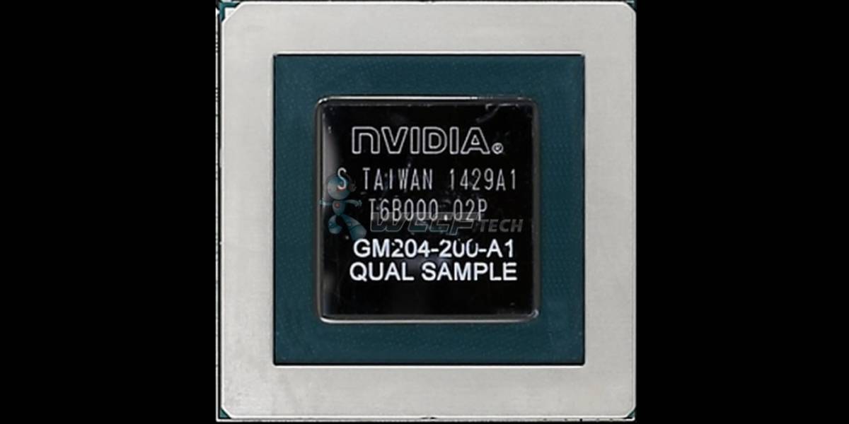 Die del GPU NVIDIA Maxwell GM204 posa para la cámara