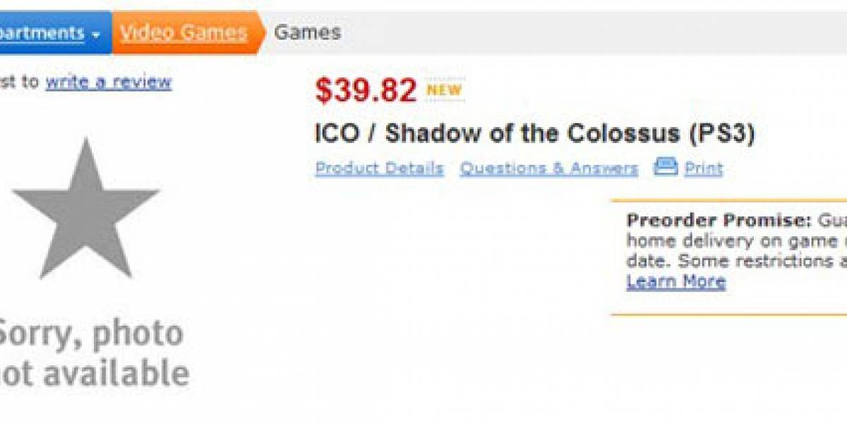 Paquete con ICO y Shadow of the Colossus es listado en Walmart.com