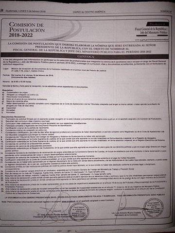 convocatoria a Fiscal General