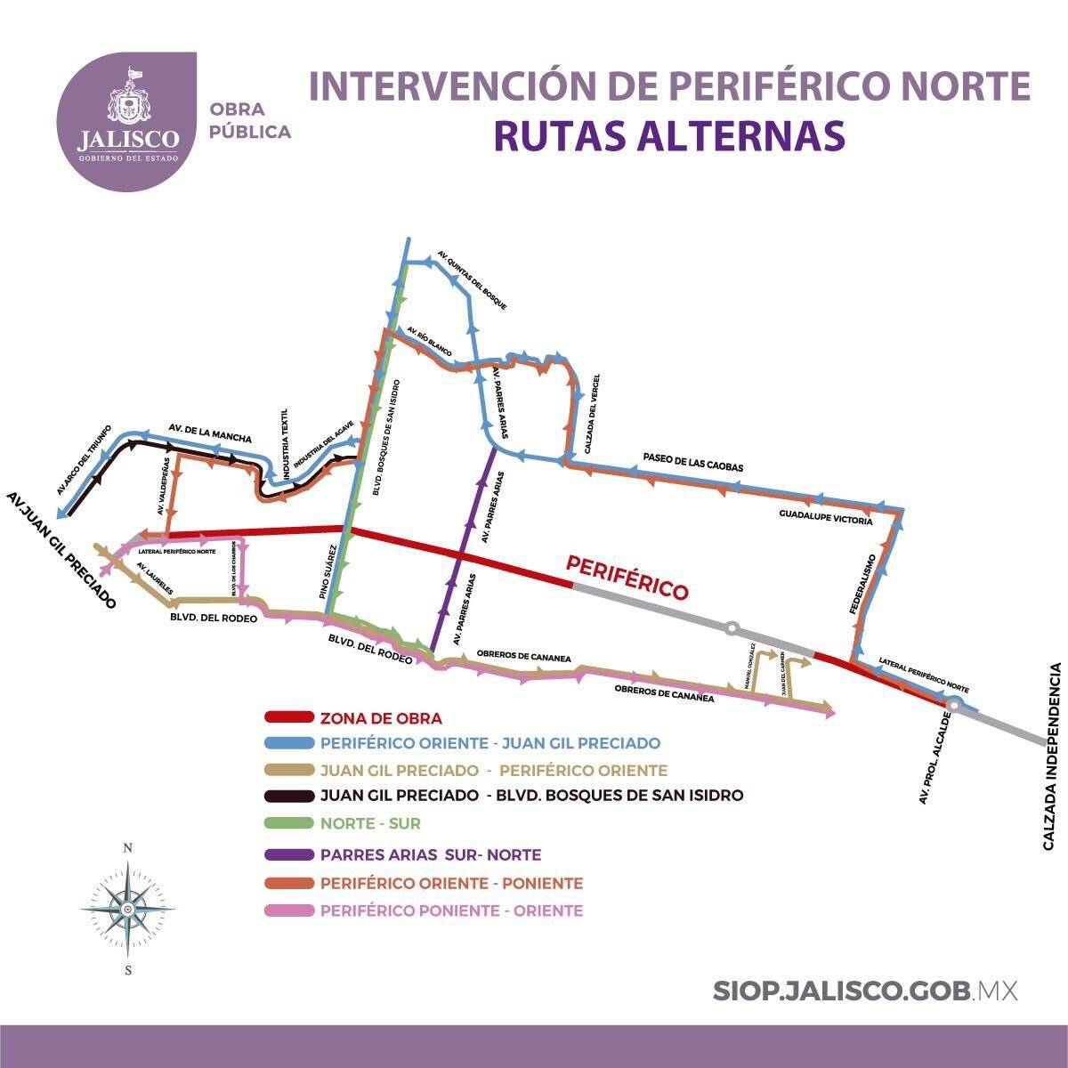 Se complicará la vialidad en Periférico Norte ante cierres por obras viales