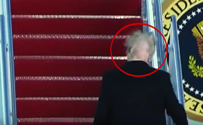 Así fue el ventarrón que descubrió la calva secreta de Donald Trump
