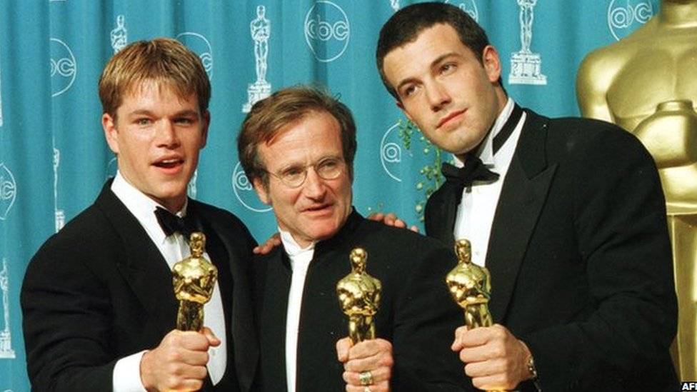 Robin Williams ao ganhar o Oscar