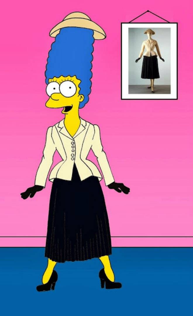 margesimpsonchristiandiorbarjacketartcartoonillustrationsatiresketchfashionluxurystyleiconicdressesallthetimethesimspsonshumorchicbyalexsandropalombo.jpg