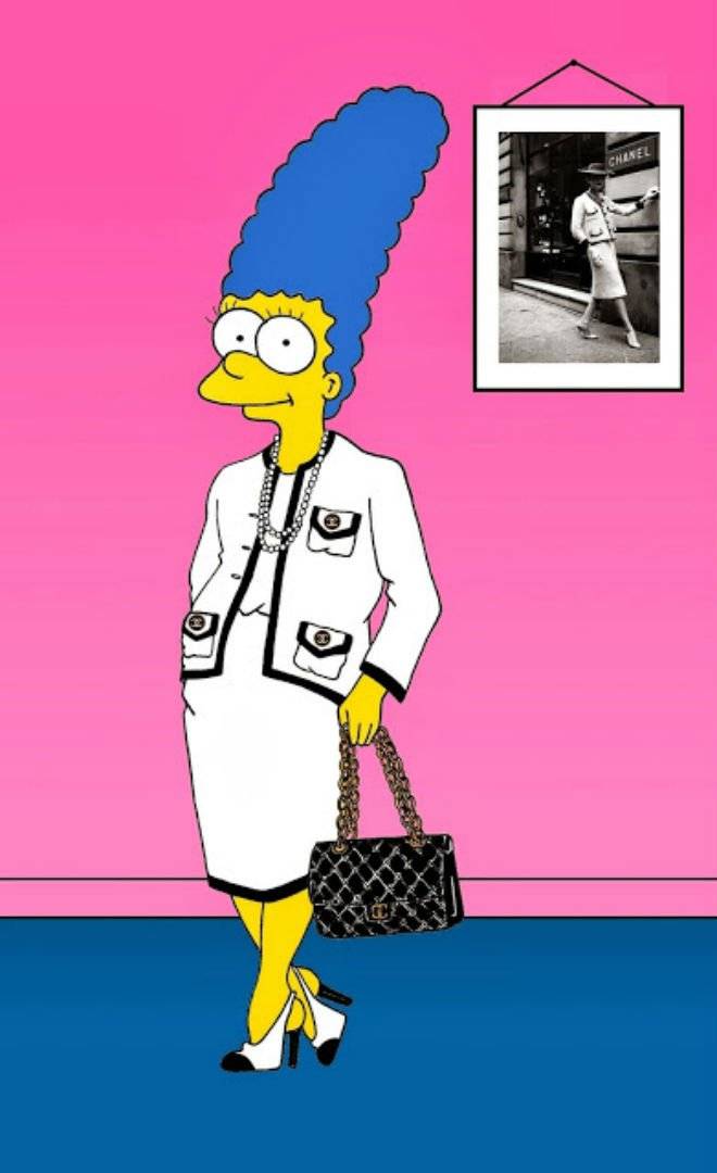 margesimpsoncocochanelartcartoonillustrationsatiresketchfashionluxurystyleiconicdressesallthetimethesimspsonshumorchicbyalexsandropalombo.jpg