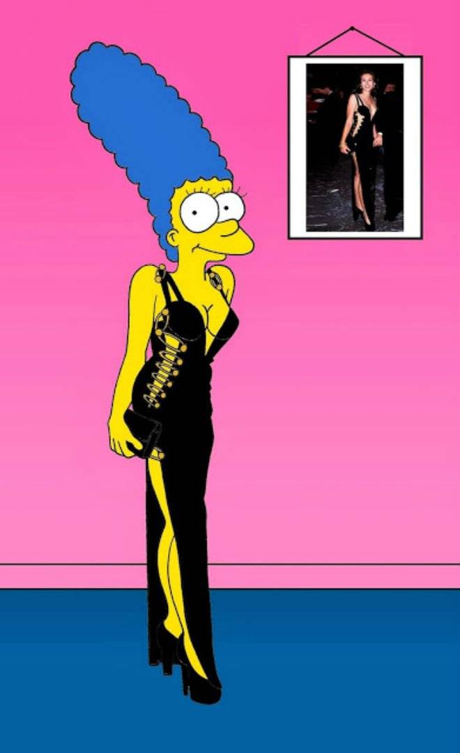margesimpsongianniversacelizhurleyartcartoonillustrationsatiresketchfashionluxurystyleiconicdressesallthetimethesimspsonshumorchicbyalexsandropalombo.jpg