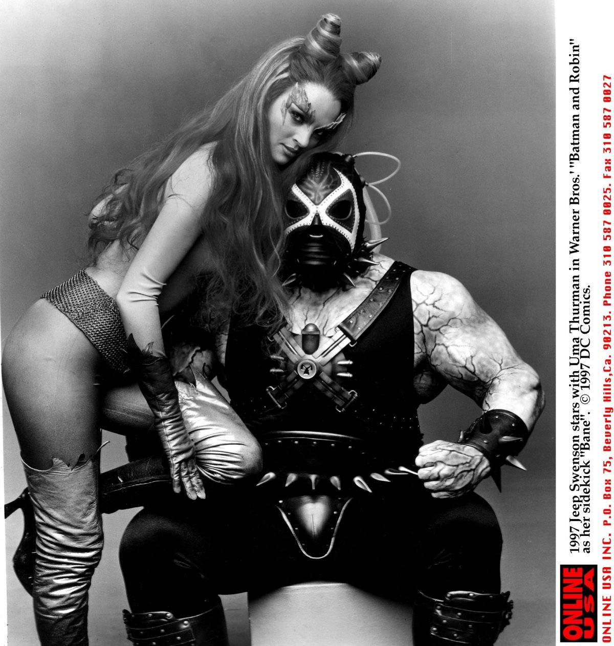 Uma Thurman y Jeep Swenson en "Batman y Robin" de 1997