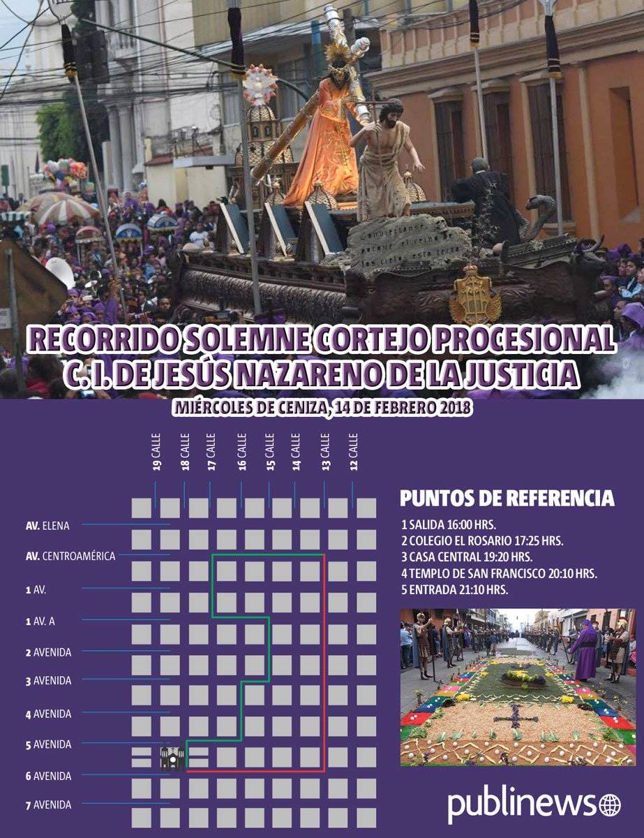 Recorrido de procesión de Jesús de la Justicia