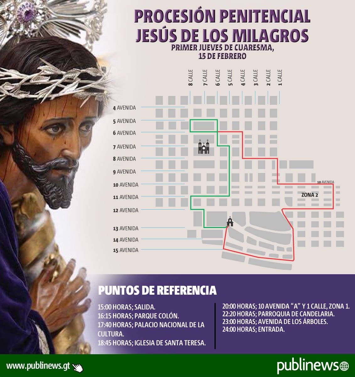 Recorrido de procesión penitencial de San José