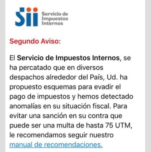 Correo falso del Sii