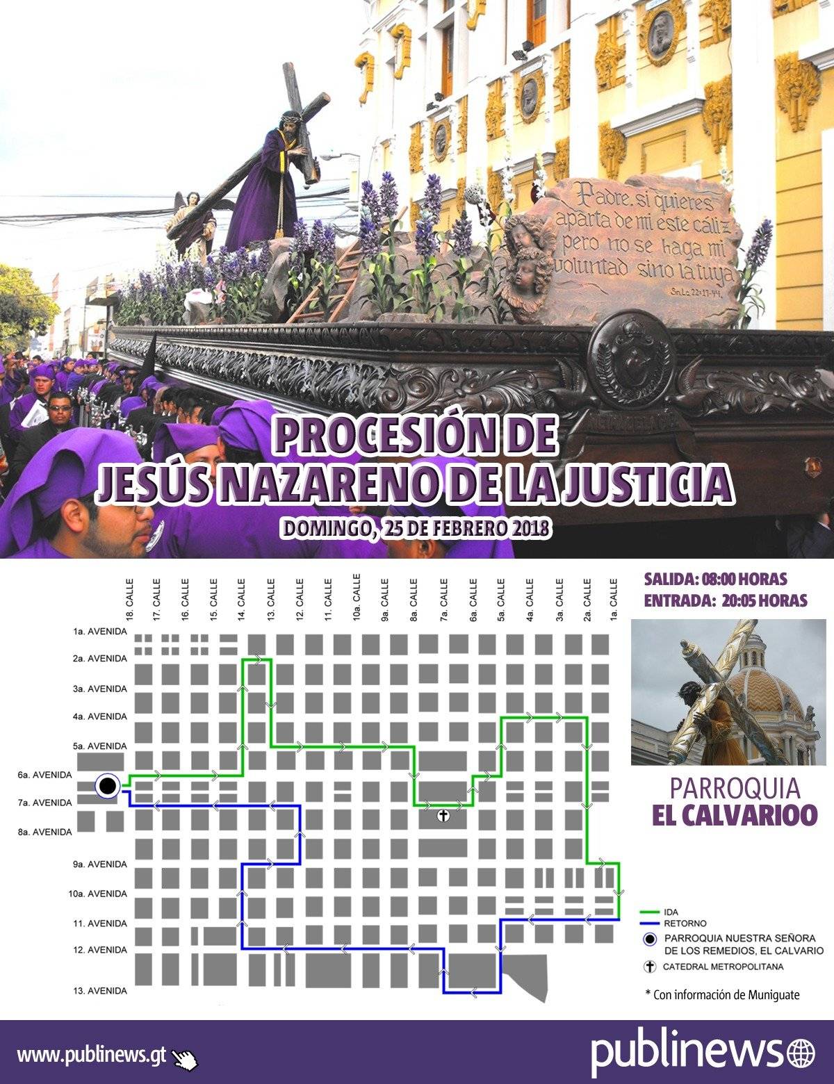 Recorrido de procesión de Jesús de la Justicia