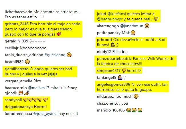 Comentarios Negativos