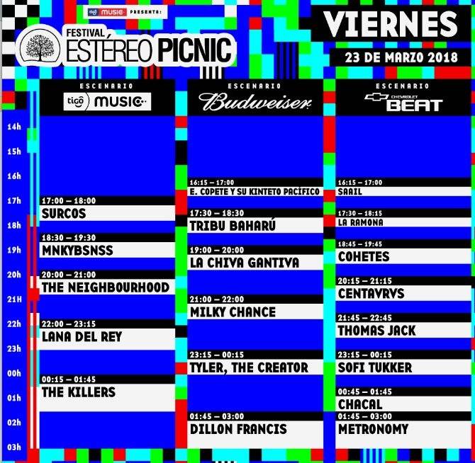 Horarios Estéreo Picnic