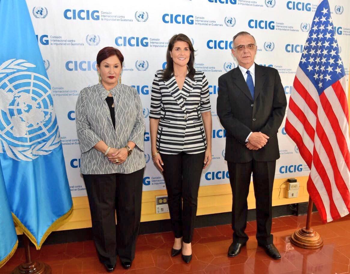 Nikkie Haley con MP y CICIG