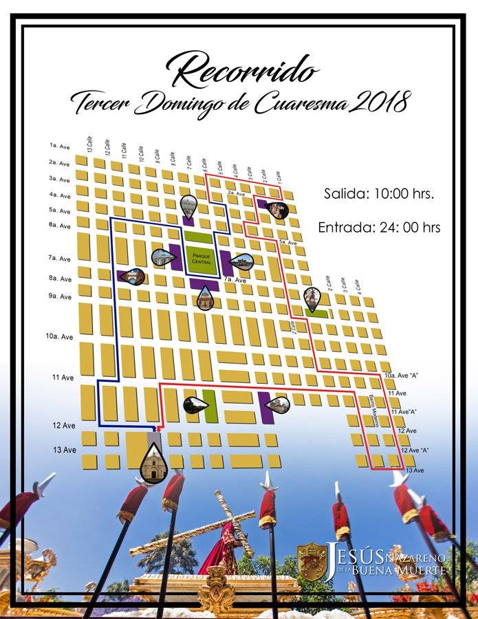 Recorrido de procesión de Jesús de la Buena Muerte