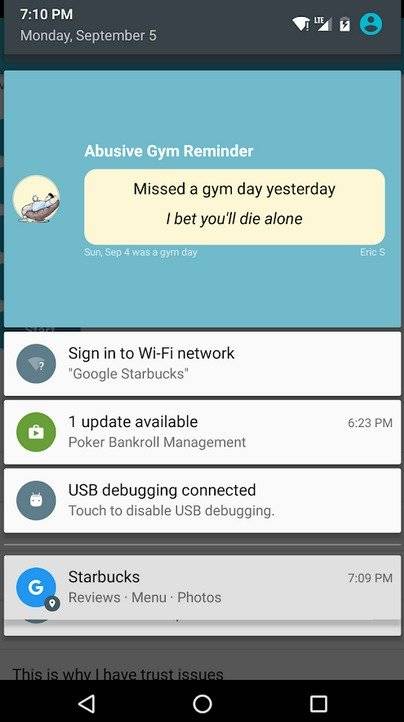 Abusive Gym Reminder