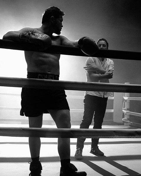 Pablo Larraín y el Canelo.