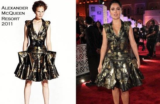 salma hayek mal vestida