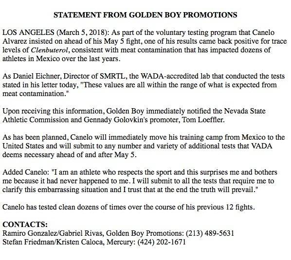 Comunicado Golden Boy