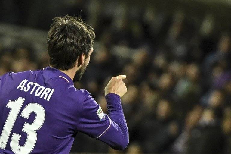 Davide Astori con la Fiorentina