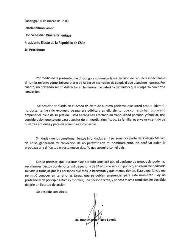 Carta de Toso