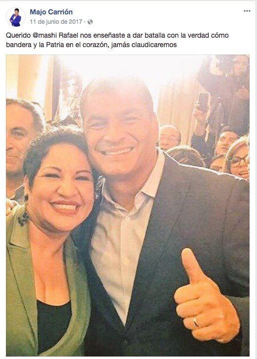 Correa se refiere a mensaje de asambleísta María José Carrión