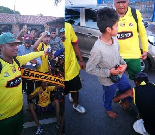 El conmovedor acto de hinchas de Barcelona SC en Paraguay