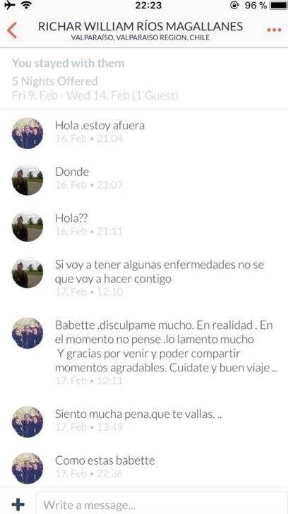 Captura de pantalla de la conversación con Richard Ríos