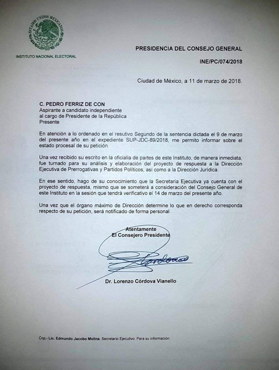 Documento del INE.
