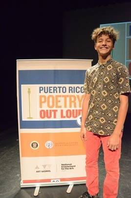 Matías Coss Hernández, campeón de la 10 ma edición de Puerto Rico Poerty Out Loud./ Suministrada