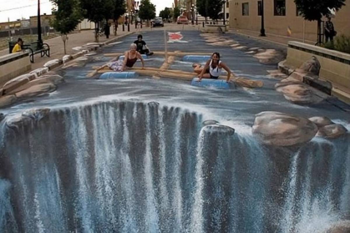 El arte 3D callejero Saborizante Nueva Mujer