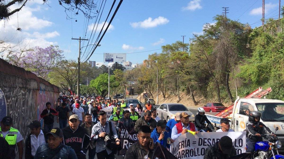 manifestación de Minera San Rafael