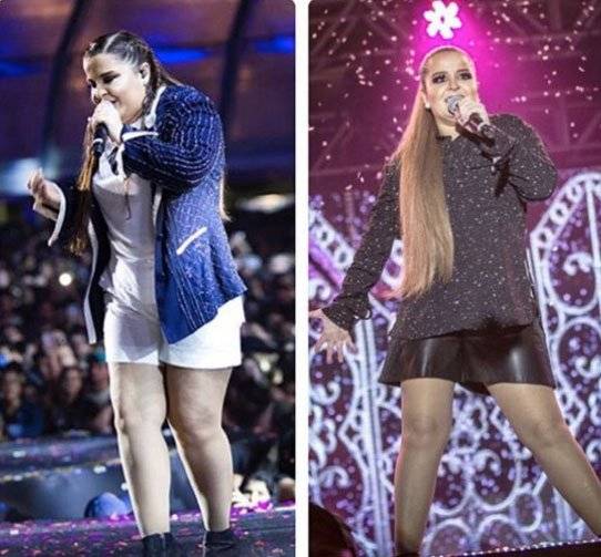 Maiara antes e depois de emagrecer