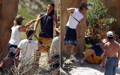 Garrett Hedlund and Brad Pitt